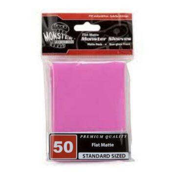 Monster Sleeves Large Size Flat Matte Pink 50ct