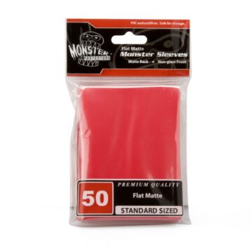Monster Sleeves Large Size Flat Matte Red 50ct