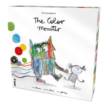 The Color Monster English board game with colorful emotion jars and tokens