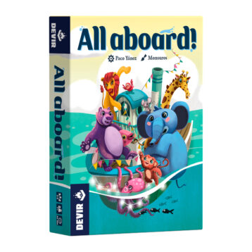 All Aboard card game box with colorful animal artwork from 3Kitties