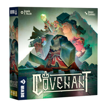 Covenant multilanguage board game box and components available at 3Kitties