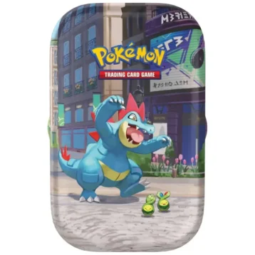 Pokémon TCG Lumiose City Mini Tin with booster packs and collectible items