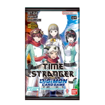 Digimon Card Game Time Stranger BT-24 booster pack featuring new characters and artwork