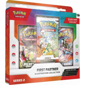 Pokémon TCG First Partner Illustration Collection Series 2 English box with promo cards booster packs and stickers