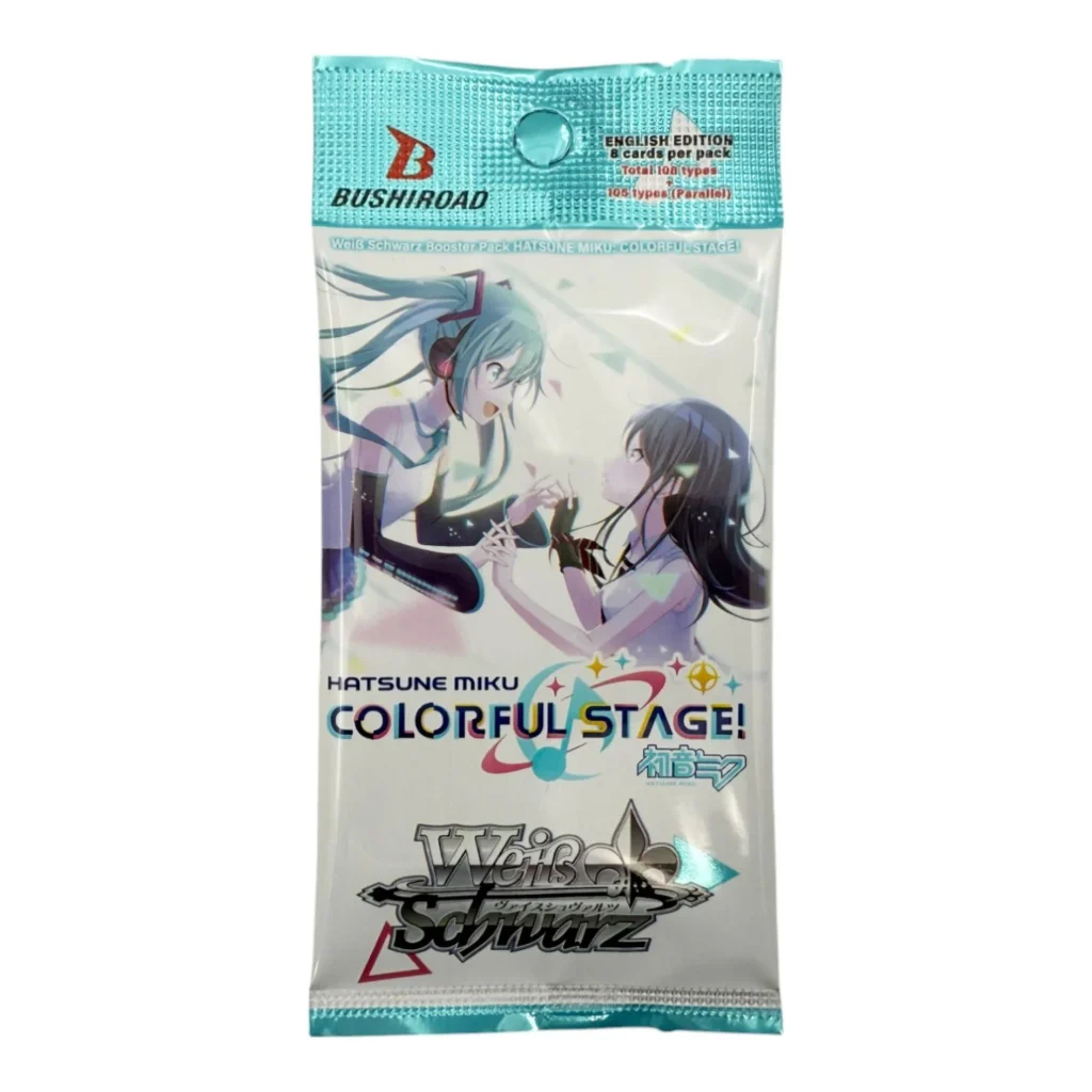 Weiss Schwarz Hatsune Miku Colorful Stage booster pack with anime characters and rare cards