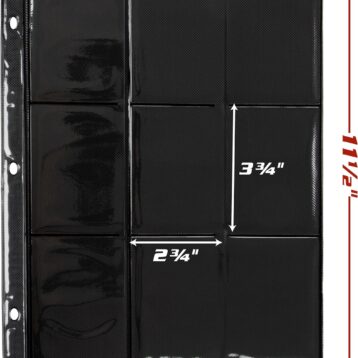 Monster 3 Ring Binder Pages with side-loading pockets and black backing for trading cards