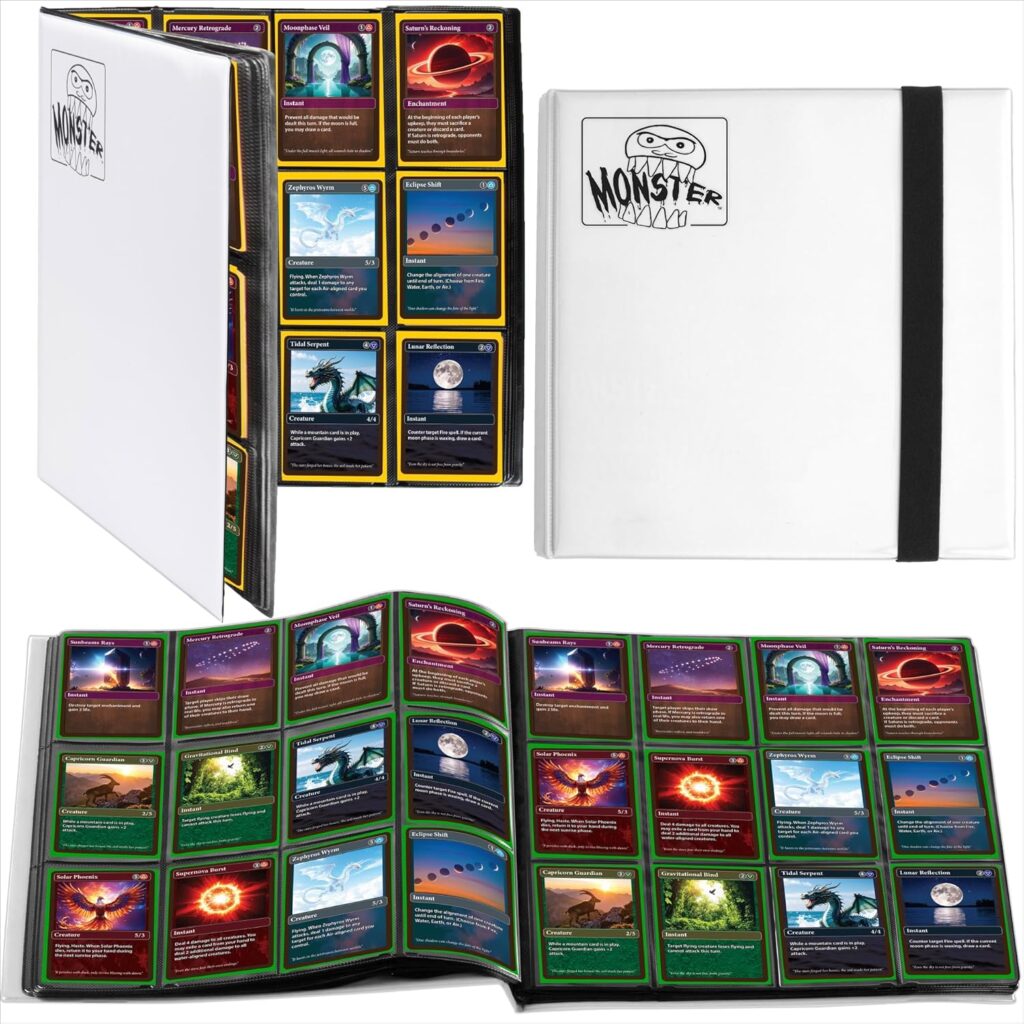 Monster Protectors Zodiac Binder Matte White 12 Pocket trading card binder