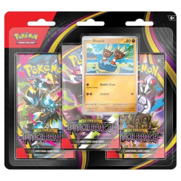 Pokémon TCG Mega Evolution Pitch Black 3 Booster Blister with foil promo card and booster packs