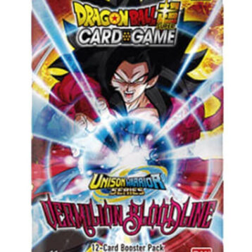 Dragon Ball Super TCG Vermilion Bloodline 2nd Edition Booster Pack featuring Super Saiyan 4 warriors and powerful villains