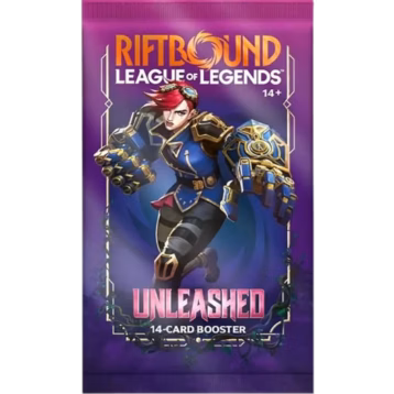 Riftbound TCG Set 3 Unleashed Booster Pack with new champions, XP progression, Hunt, Ambush, and collectible cards.