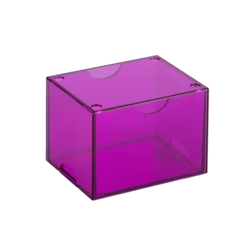 Dragon Shield Strongbox Clear Purple acrylic deck box for 100+ double-sleeved trading cards.