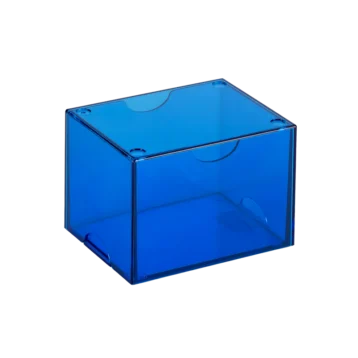 Dragon Shield Strongbox Clear Blue acrylic deck box for 100+ double-sleeved trading cards.