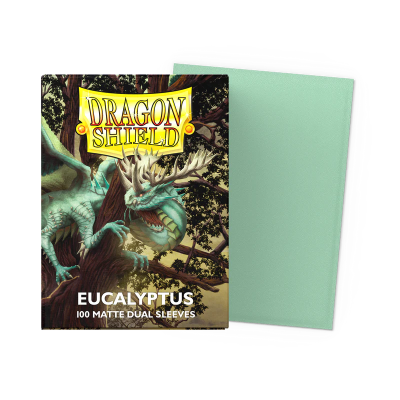 Dragon Shield Eucalyptus Matte Dual Sleeves standard size pack of 100 premium trading card sleeves.