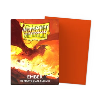 Dragon Shield Ember Matte Dual Sleeves standard size pack of 100 premium trading card sleeves.